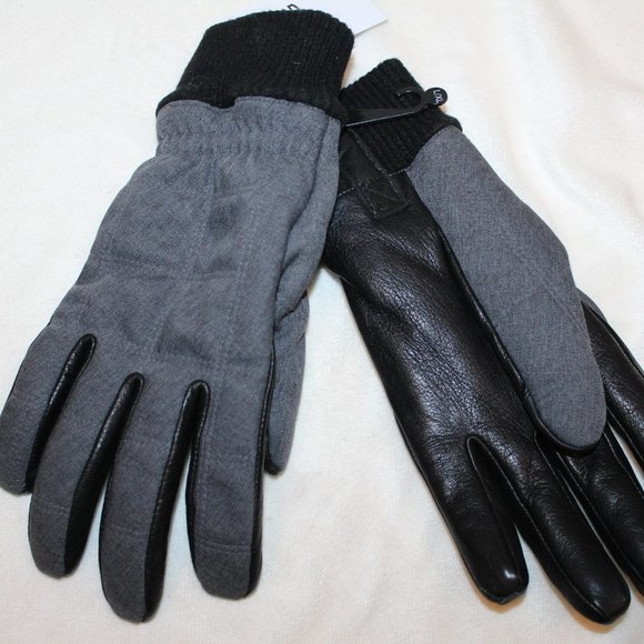NWT UGG MEN'S TECH ENABLED LEATHER‎ QUILTED GLOVES - Picture 1 of 4